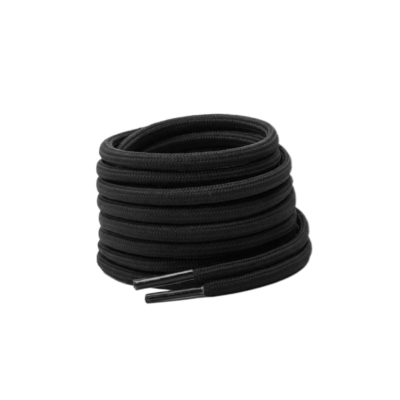 Tishta Round Shoe Laces 4mm Thick - Durable Strong Hold for Daily Sports and Casual Shoes - Easy Fit and Secure Stability -Model1-120cm - Black Shoelaces