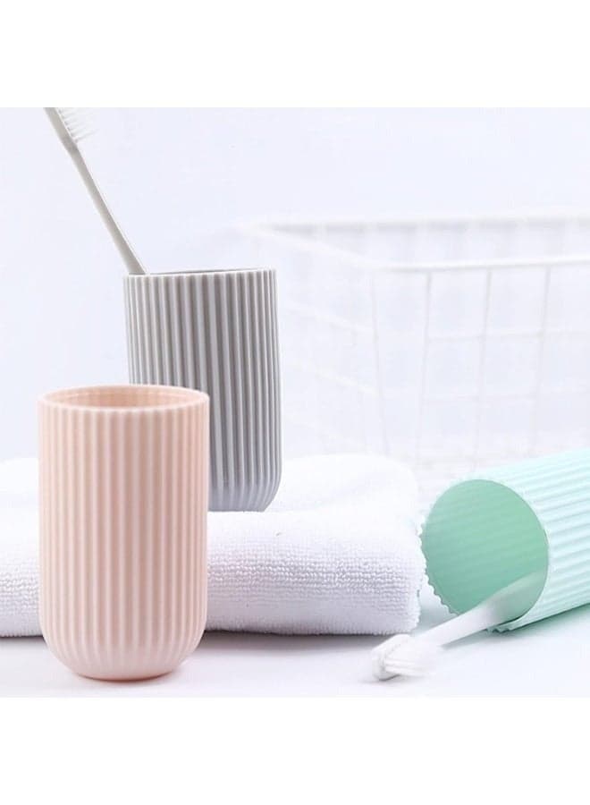 Compact Portable Toothbrush Holder 2 Pack – Travel Cup Case with Cover – Hygienic Toothbrush & Toothpaste Storage Organizer for Home and Travel Use (١٠)