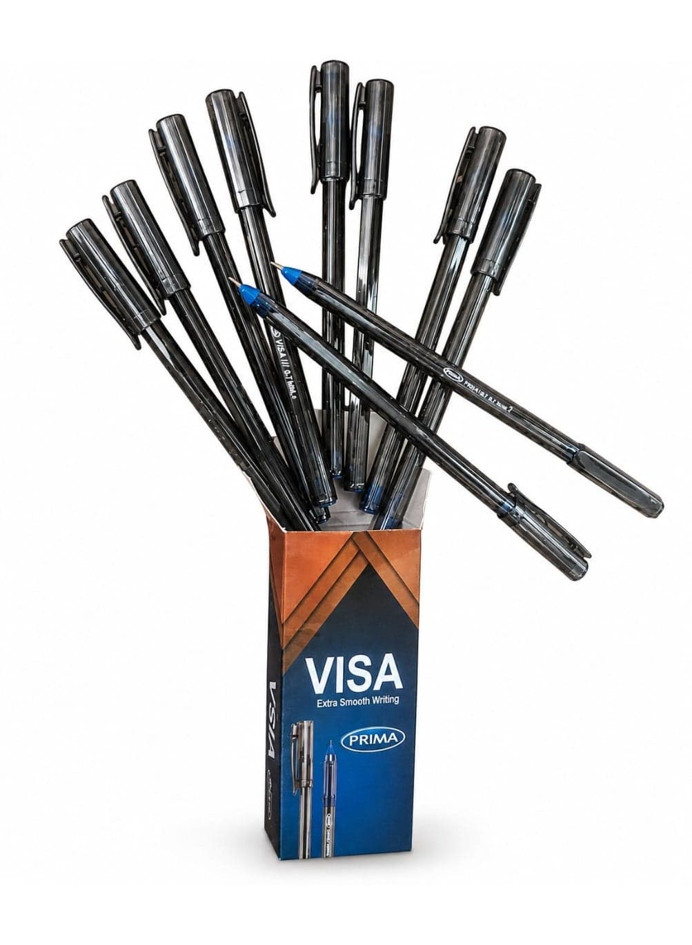 Prima Visa Ballpen - Box of 10 - Blue - Elegant & Comfort Writing Ballpoint Pens