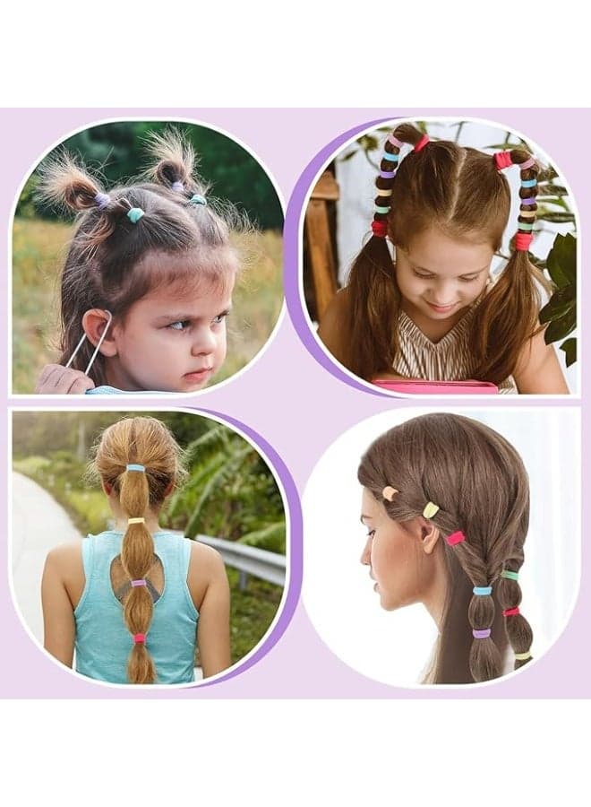 Cotton Hair Ties for Girls Kids, Seamless Hair Ties and Scrunchies, Small Elastic Ponytail Holders 100pcs (٨)