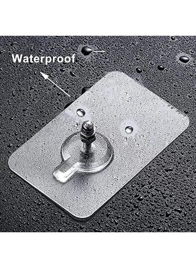 Dkko 10Pcs Adhesive Wall Hook Screws Non-Trace Non-Rust No Drilling Stickers Nail Wall Mount Hanging Nails Without Screwdriver For Shower Bathroom Kitchen Storeroom Installation (٣)