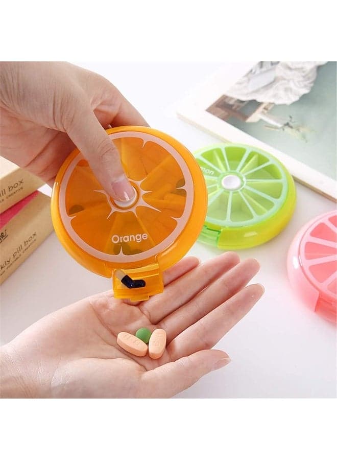 fruit Medicine box one week Pill organiser, Travel Portable 7 Slot Vitamin Medicine Pill Box Case Pill Cases & Splitters (٦)