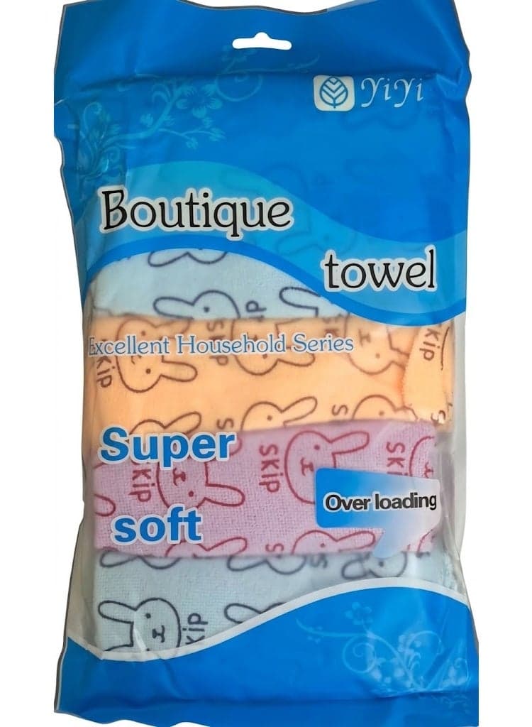 5-Piece Ultra-Soft Kitchen and Face Towel Set – Rabbit Print – Assorted Colors Dish Cloths & Dish Towels