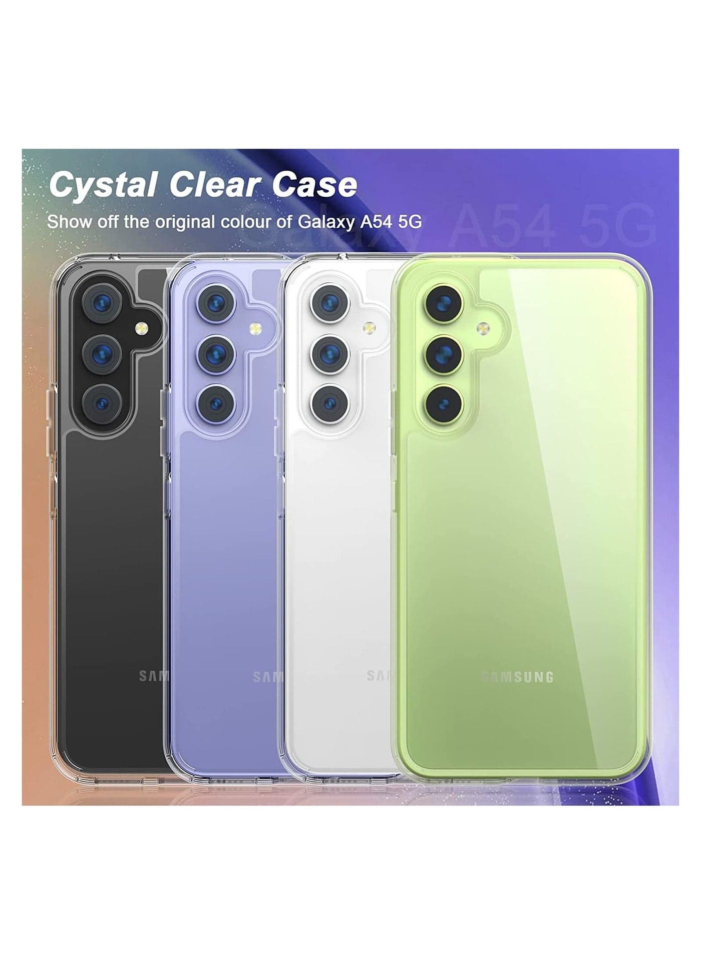 Clear Case Cover for Samsung Galaxy A54 5G 6.4 inch, Soft Ultra Slim Fit Shockproof Crystal TPU Protective Bumper Skin Cover for Samsung Galaxy A54 2023 (7)
