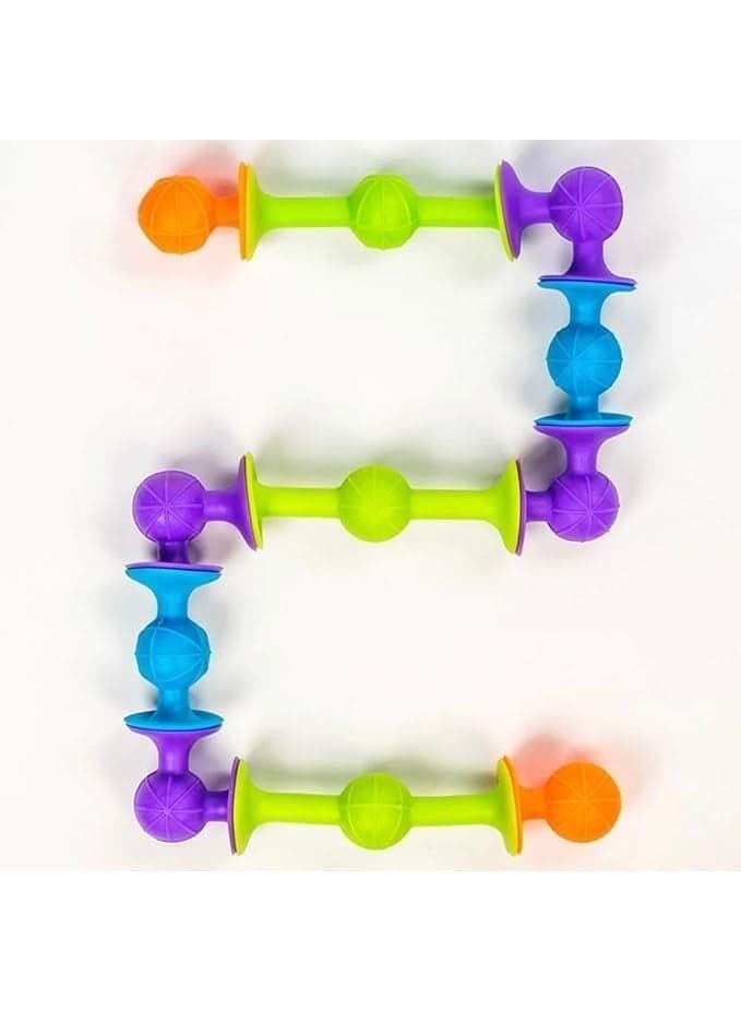 Suction Building Toy Set for Kids, Educational Sensory Construction Toy, Suction Cup Stacking Blocks for Creativity and Fine Motor Skills, Bath Play Toy, Set of 21 (4)