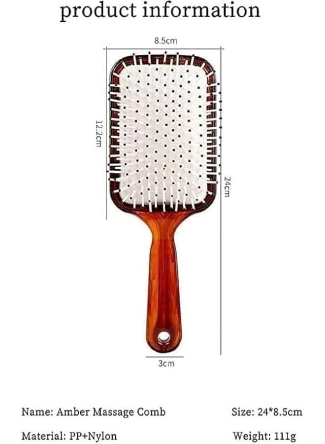 Ergonomic Paddle Hair Brush – Flexible Cushion Base & Ball-Tipped Nylon Bristles – Comfortable & Effective Hair Styling (٧)