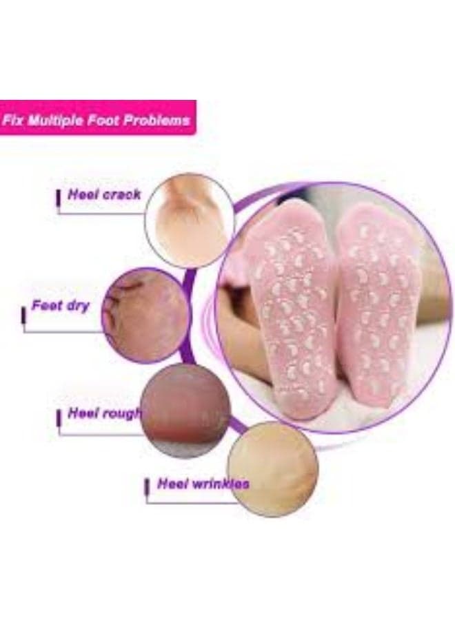 Silicone gel socks for moisturizing and treating cracked feet Foot Care (٣)