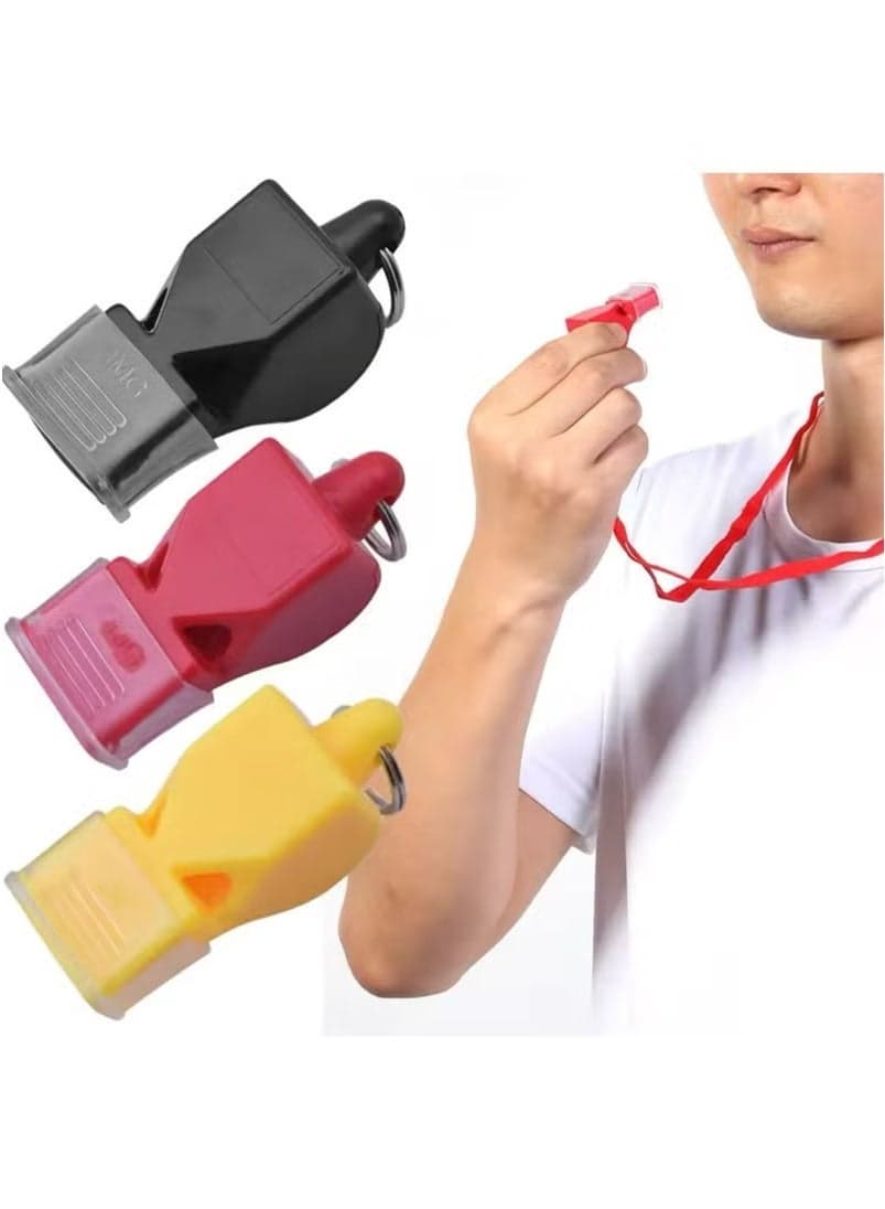 Portable ABS Emergency Sports Whistle Referee Whistle for Camping, Survival, Basketball, Football Lessons (Multicolor) (4)