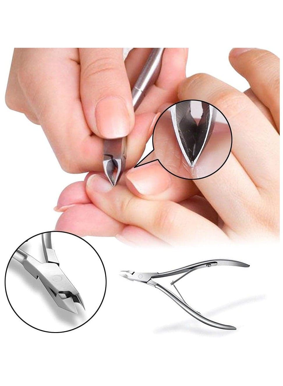 Cuticle Full Nippers Professional Non Corrosive Carbon Stee Cuticle Cutter Cuticle Remover Pedicure Manicure Tools for Fingernails and Toenails Makeup Tools & Accessories (٥)