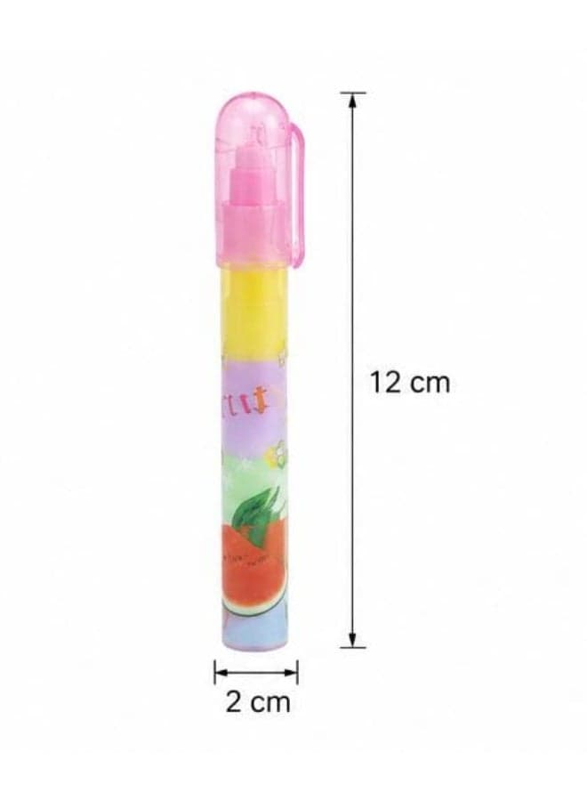 Set of 3 pencil-shaped erasers with fruit designs and various colors, with a cap – school eraser for kids and students (٣)