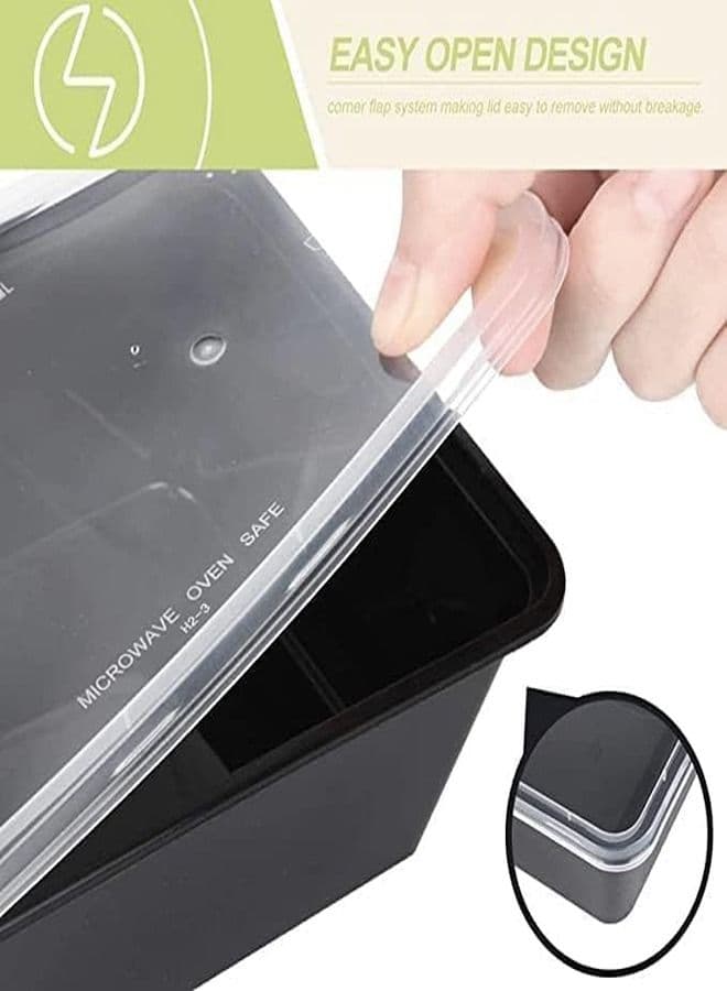 Microwave Insulated Healthy Food Storage Containers with Lids (1000ml) 3 pieces Kitchen Storage & Organisation (3)