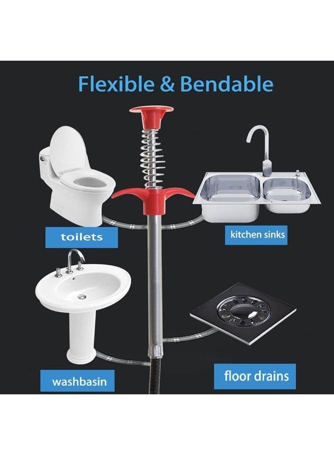 Generic Sink Drain Snake Unclogger, Flexible Retractable Sink Cleaning Tool with 4 Claw Grabber, Drain Clog Remover for Kitchen Sink, Bathroom Sink, Bathtub, Wash Basin, Floor Drain and Household Plumbing Pipes (6)