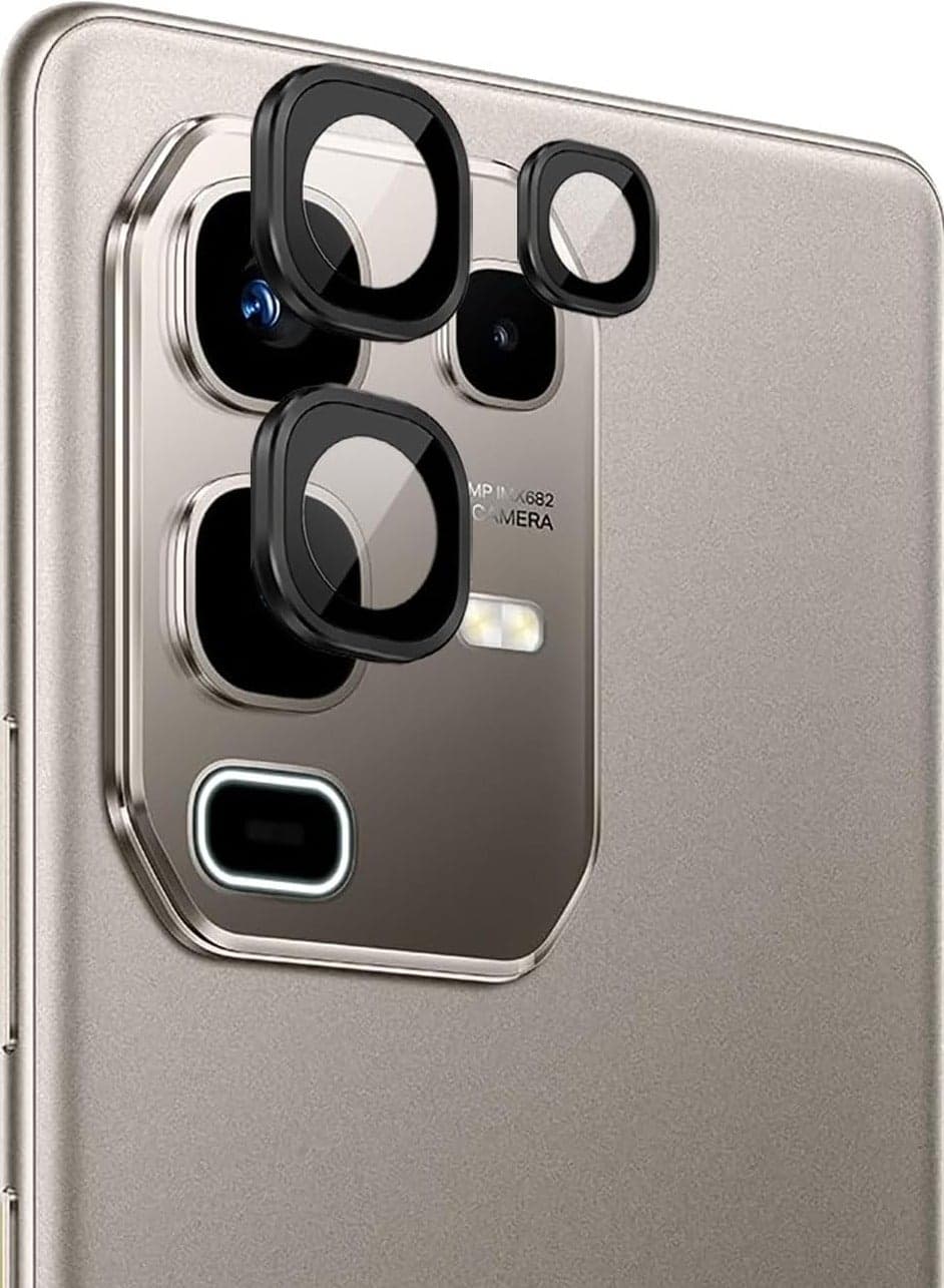 Camera Lens Protector for Infinix Note 50s , 9H Tempered Glass & Ultra-Thin Aluminum Alloy Lens Screen Protective, case friendly (Black Mobile Lens & Lens Protectors