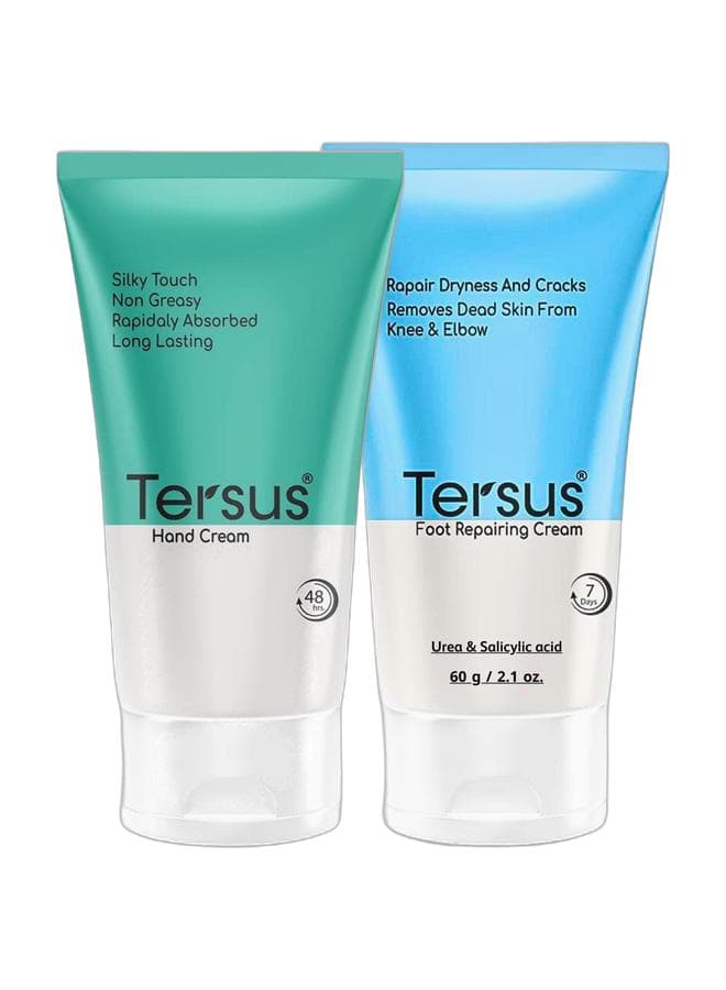 Rich Restorative Hand Cream with Panthenol, Urea & Glycerin – 48H Deep Hydration – 60 gm & Foot Repairing Cream – Repairs Dryness & Cracks – Removes Dead Skin from Knee & Elbow 60 ml Bundle Foot Creams & Lotions