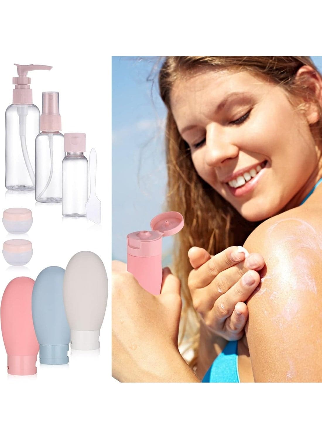 11PCS Travel Bottles Set for Toiletries – Refillable Leak-Proof Travel Size Containers with Storage Bag, BPA-Free Empty Bottles for Shampoo, Conditioner, Lotion and Liquids (3)