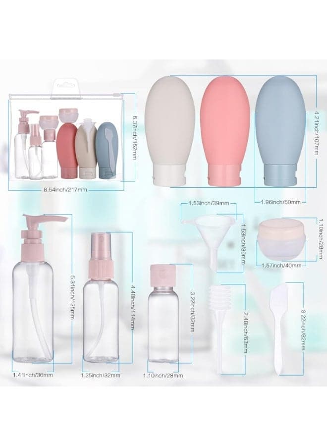 11PCS Travel Bottles Set for Toiletries – Refillable Leak-Proof Travel Size Containers with Storage Bag, BPA-Free Empty Bottles for Shampoo, Conditioner, Lotion and Liquids (7)