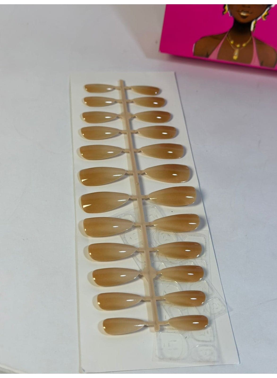 24Pcs(1Sheet) Press on Nails Almond - Nails Glossy Nail Press Ons Full Cover, Acrylic Nail Extensions Professional Salon and Home DIY Art- Press On False Nails