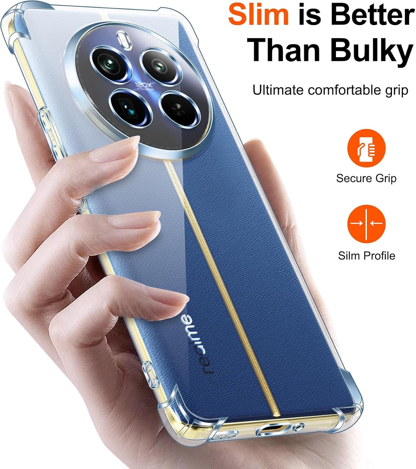 Gorilla Case for Realme 12 Pro Plus / 12 Pro+ – Transparent Shockproof Silicone Cover with Corner Protection (3)