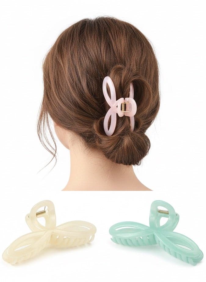 2-Piece Hair Claw Clip Set for All Occasions – 6 Trendy Attractive Colors