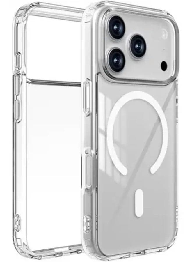 Magnetic Clear Case For iPhone 17 Pro Max (6.9-Inch) Compatible with MagSafe, Scratch-Resistant ck/Shockproof Phone Bumper Cover For iPhone 17 Pro Max - Clear