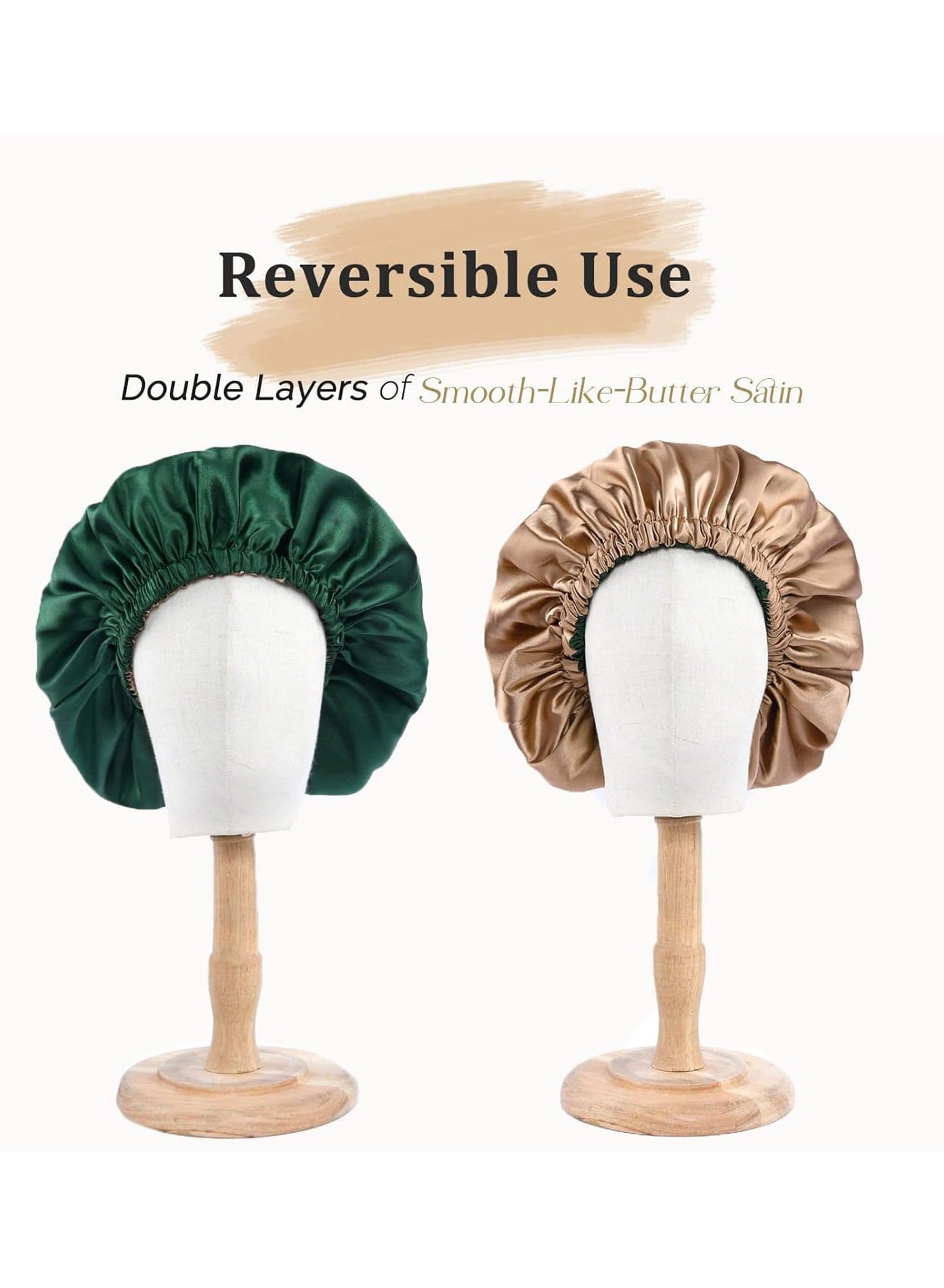 Totti Satin Hair Bonnet For Sleeping, Natural Curly (3)