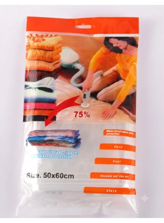 Reusable Vacuum Storage Bag 50 x 60 cm, Space Saving for Clothes and Bedding Space Saver Bags