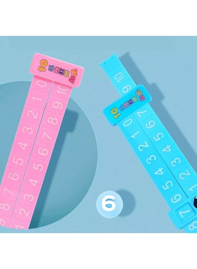 2 Digital Unfolding Rulers with Sliding Block for Addition/Subtraction Learning and Practice; Eco-friendly, Non-toxic, and Number Matching for Kindergarten and Primary School Rulers & Tape Measures (2)