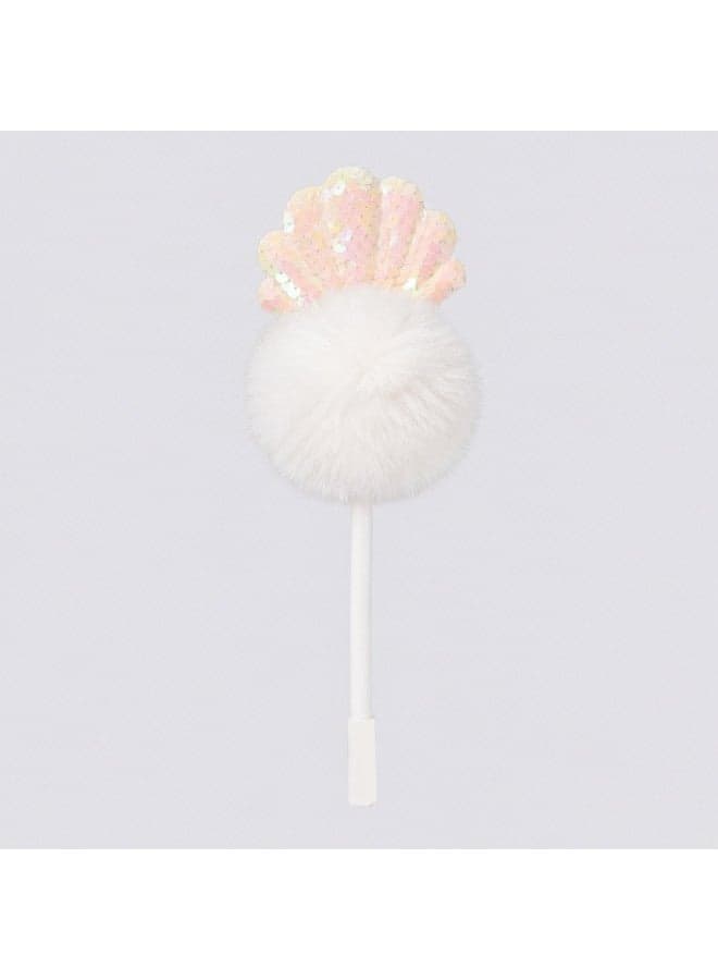 Gel pen with a fur-like rollerball and a shiny seashell design. Gel Ink Pens
