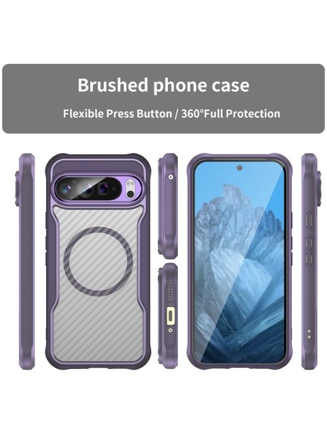 Ultra Strong Magnetic Case For Google Pixel 9 Pro – Shockproof, Slim Fit & for MagSafe Compatible Cover - Purple (٤)