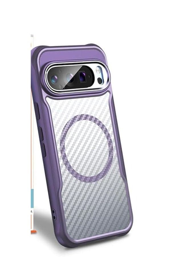 Ultra Strong Magnetic Case For Google Pixel 9 Pro – Shockproof, Slim Fit & for MagSafe Compatible Cover - Purple (٣)
