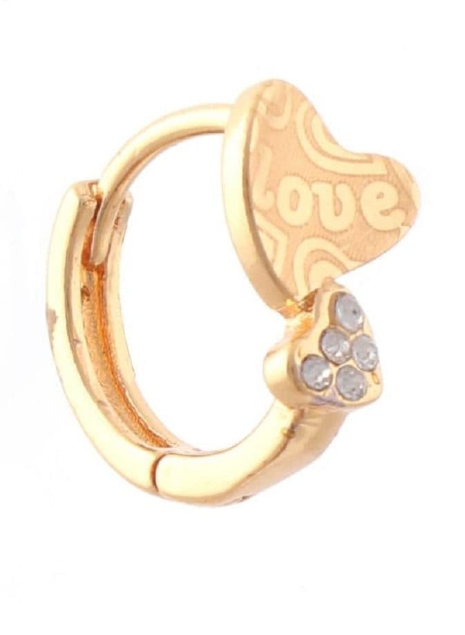 Earrings (Tkahh) Cubic Zircon For Women - Golden Color 189 Women's Earrings Stud (2)