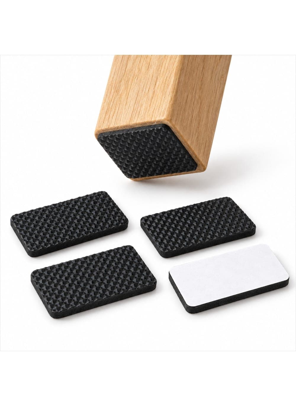 Self-Adhesive Non-Slip Rubber Furniture Pads, 12 pcs Rectangular width, Black Floor Cleaners