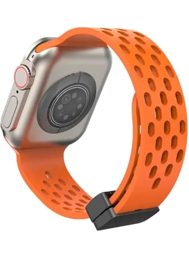 Fekra Compatible with Apple Watch Straps 46mm 45mm 44mm 42mm 49mm Women Men, Soft Silicone Magnetic Buckle Sport Bands for iWatch Series 11 10 9 8 7 6 5 SE/SE2 4 3 2 1 Ultra Smartwatch Bands (٢)