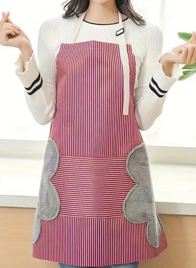 Waterproof Kitchen Apron with Front Pockets - Multi Colors, - with Microfiber Towel Sides for Wiping Hands, Waterproof and Oil Resistant, Suitable for Men and Women, Restaurant and Cafe Cloth Apron, Unisex Cooking and Baking Apron with Pockets and Dirt-Resistant Fabrics