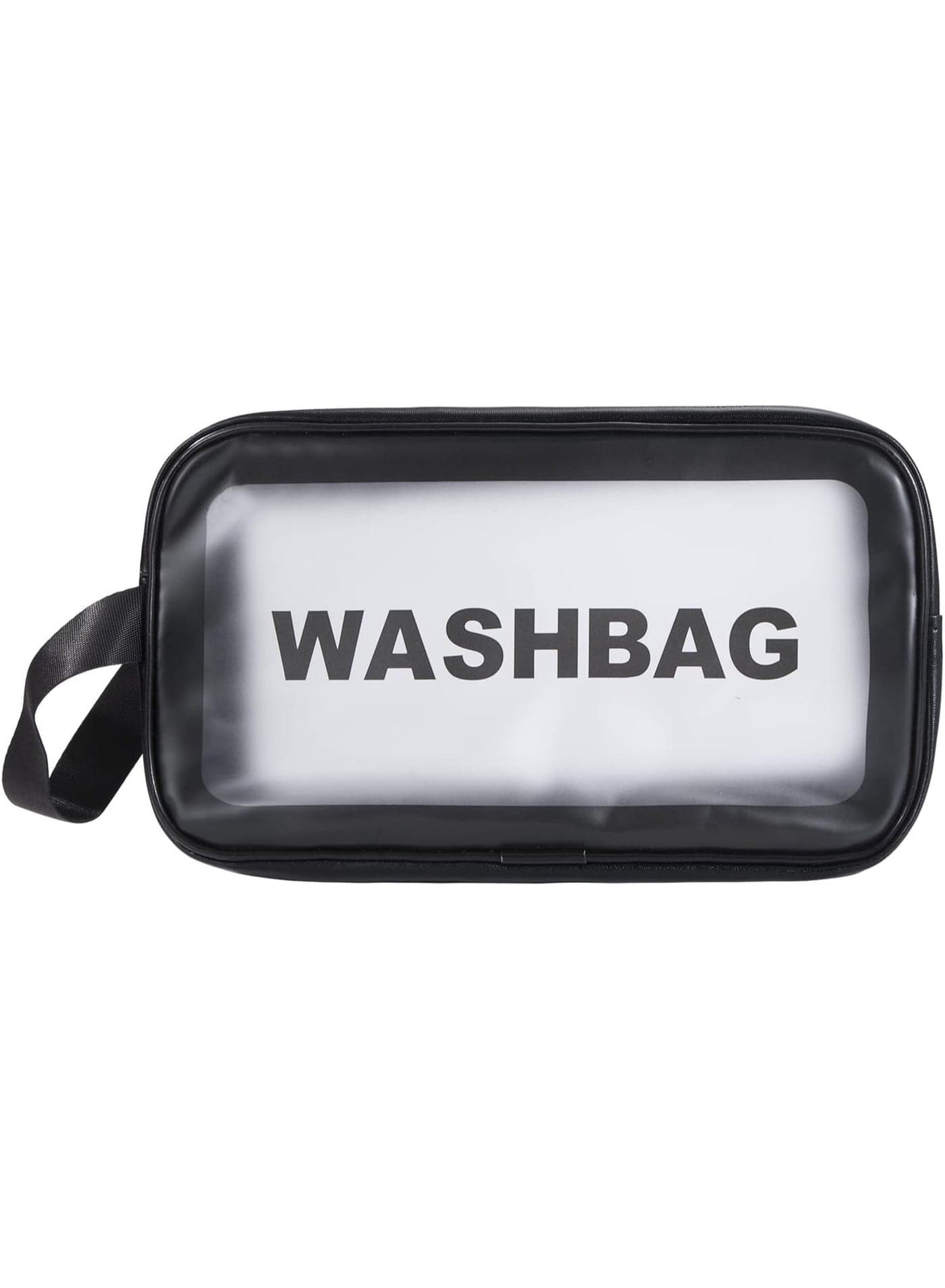 Clear Toiletry Bag Makeup Cosmetic Bag Transparent Travel Wash Bag for Women And Girls (S Black)