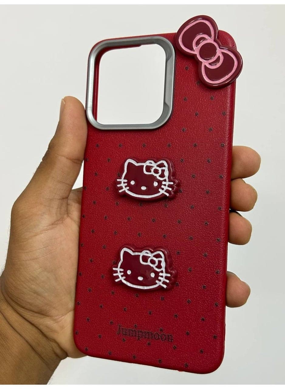 Jumpmoon Dotted Kitty Bow Back Case Compatible with Realme Note 60 Cases & Covers (٣)