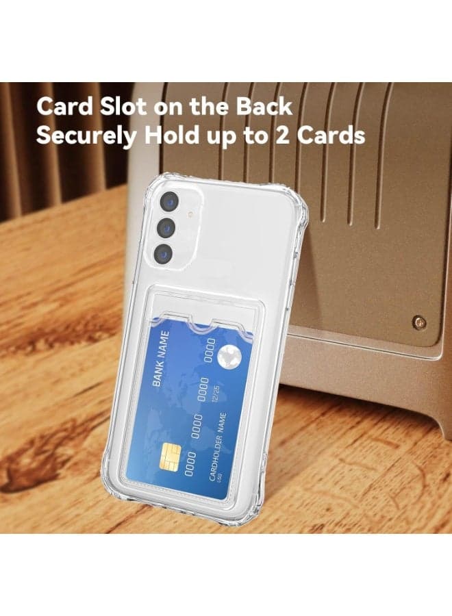 Phone case protector for Samsung Galaxy A26 4G, soft transparent mobile cover with a card slot and camera protection, transparent silicone and thermoplastic polyurethane (TPU) protective case (٢)
