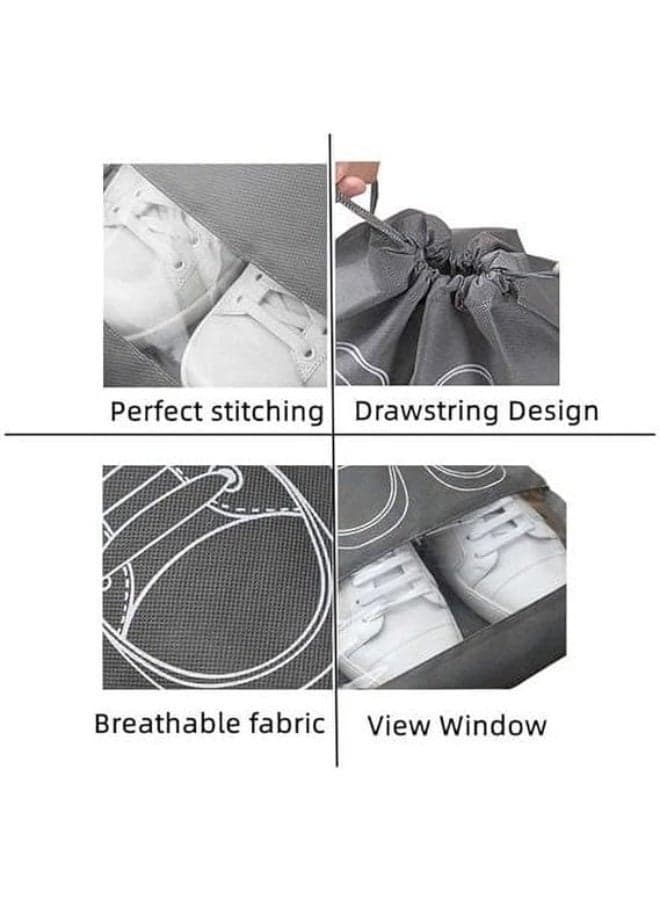 3Pcs Large Travel Shoe Organizer Bags – Waterproof Non-Woven Pouches with Drawstring for Shoes, Gym, Sports, and Travel, Suitable for Men and Women (٥)