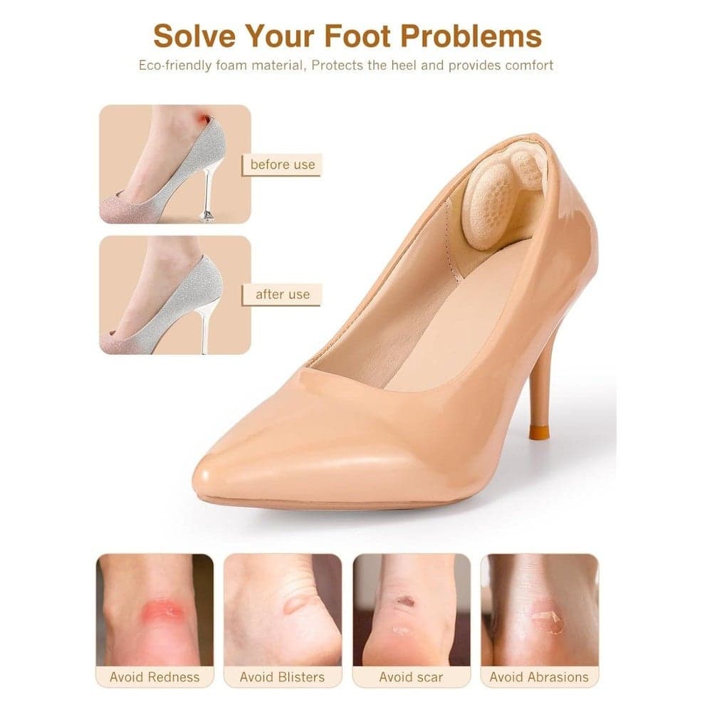 Shoe Heel Inserts – Soft Cushions for Loose Shoes, Blister Protection Pads for Women & Men, Comfortable Heel Grips and Shoe Fillers for Sneakers, Boots, Heels-2 Pieces Women's Shoe Care & Accessories (٧)