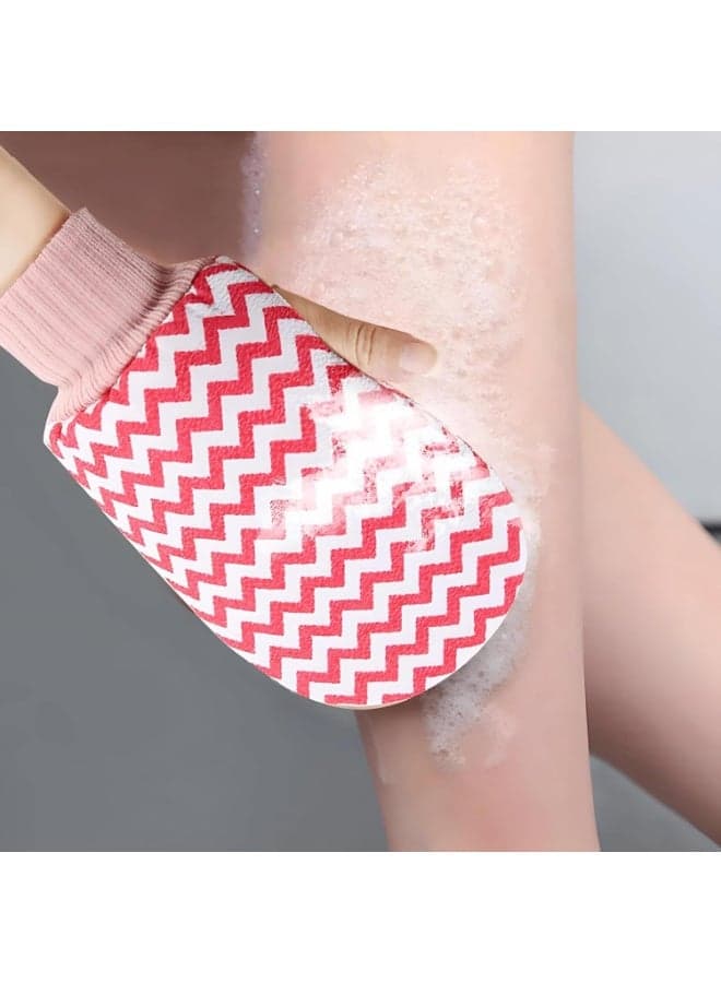 Magic Exfoliating Loofah for Silky Smooth Skin, 12 x 22 cm - Double Finger Hole Bath Glove for Complete Control During Massage - Removes Dry Skin, Treats Clogged Pores, and Stimulates Circulation - Your Perfect Companion for Daily Showering and Even Skin Tone - Random Color (١٢)