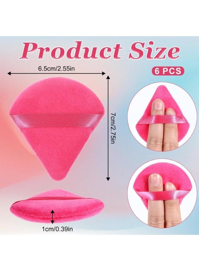 Beauty Triangle Powder Puff Sponges – Soft, Reusable Face Applicators for Foundation, Loose Powder & Touch-Ups-6Pcs Make Up Sponges (10)