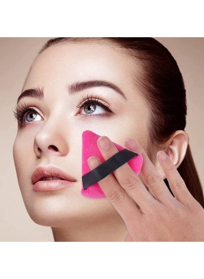 Beauty Triangle Powder Puff Sponges – Soft, Reusable Face Applicators for Foundation, Loose Powder & Touch-Ups-6Pcs Make Up Sponges (5)