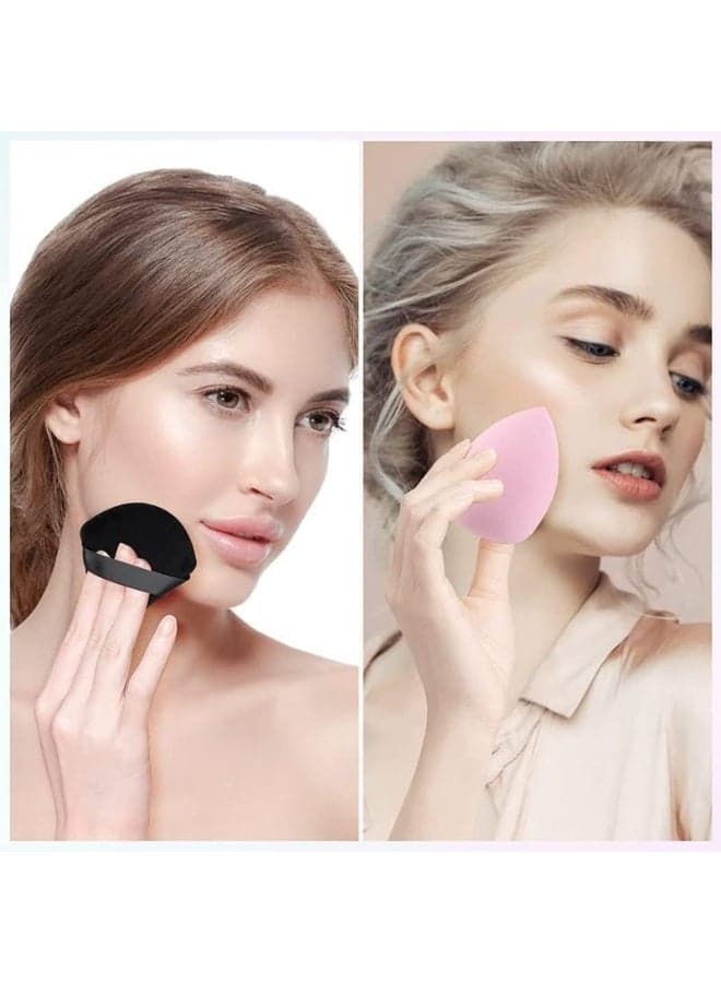 Beauty Triangle Powder Puff Sponges – Soft, Reusable Face Applicators for Foundation, Loose Powder & Touch-Ups-6Pcs Make Up Sponges (6)