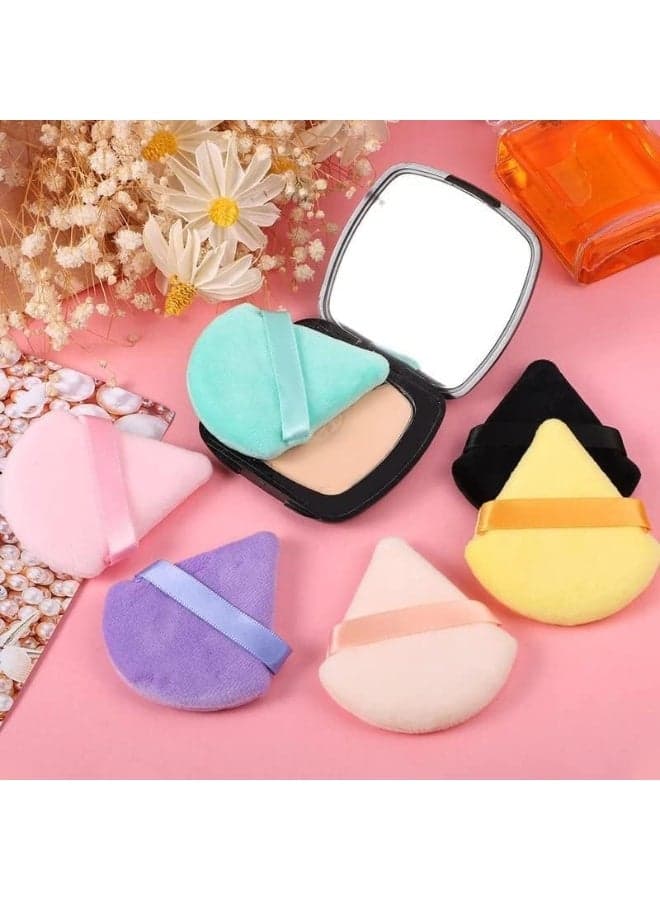 Beauty Triangle Powder Puff Sponges – Soft, Reusable Face Applicators for Foundation, Loose Powder & Touch-Ups-6Pcs Make Up Sponges (7)