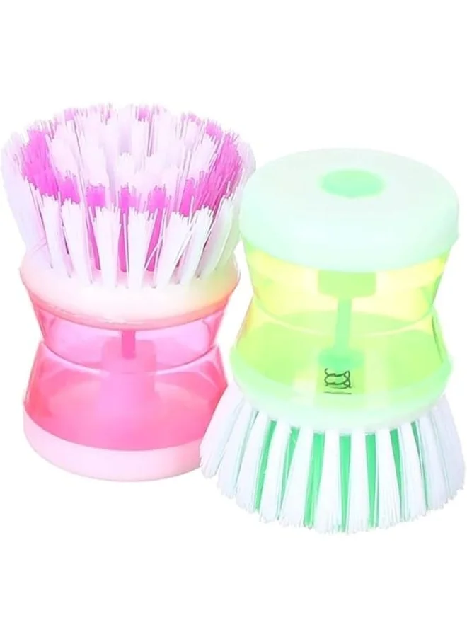 Plastic cleaning brush with soap reservoir - Liquid cleaning brush for doctors' washes - 1 piece, assorted colors Household Cleaning Sponges