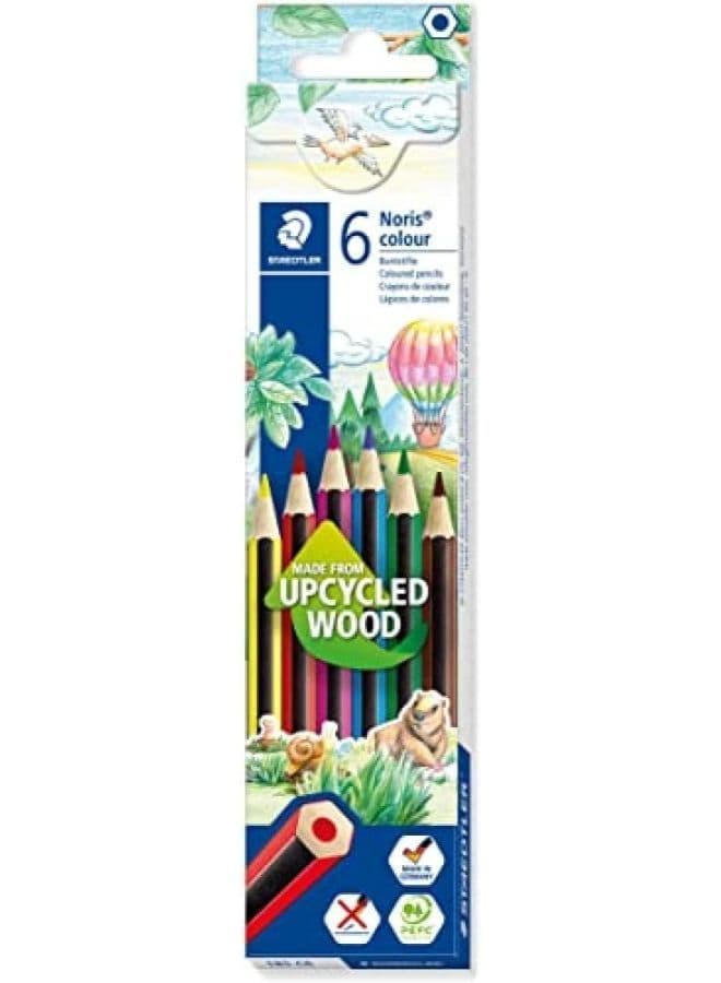 ألوان خشب 6 لون طويل من استدلر نورس رقم 185 - الوان غير قابلة للكسر Pencils