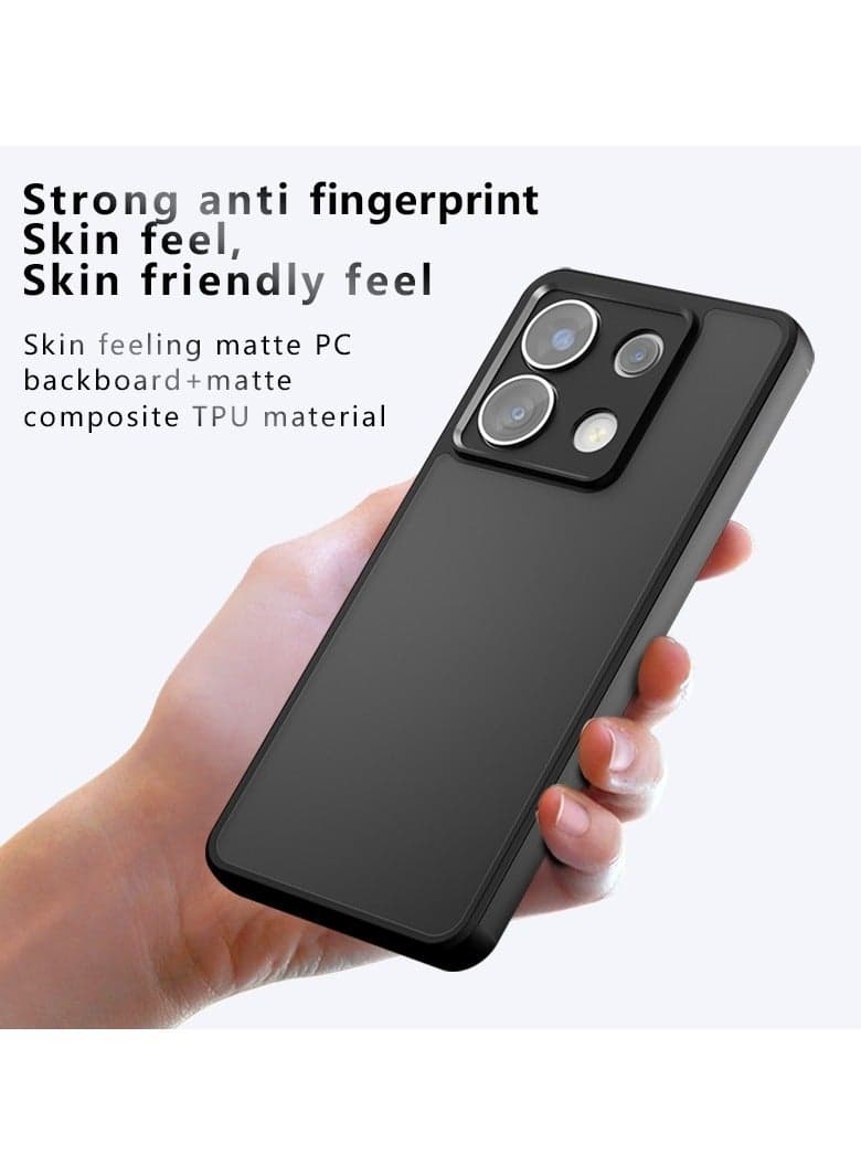 Case Cover Shockproof Hard PC Back Soft TPU Frame Matte Black Slim Protective Cover Compatible with Redmi Note 13 Pro 4G /Poco M6 Pro 4G ( Black) (4)