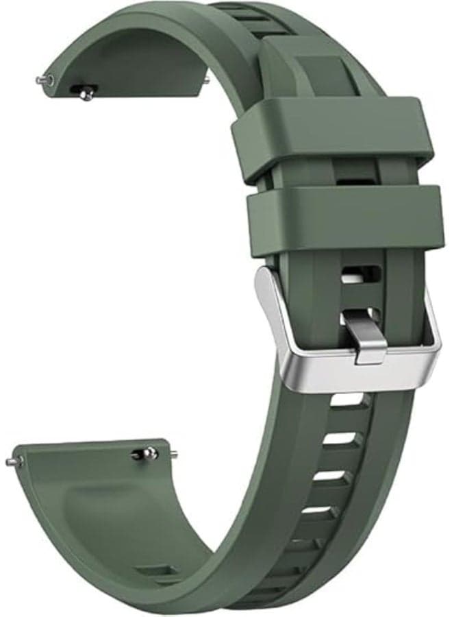 ECO Universal 22mm Silicone Watch Strap, Quick Release Watch Straps for Men and Women, Skin-friendly, Soft, Replacement Strap for 22mm Compatible with Amazfit/Huawei/MI/Fossil/samsung (Green) Smartwatch Bands (٥)