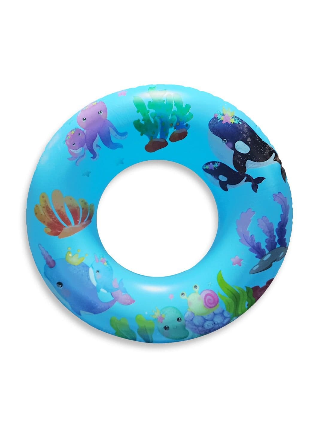 Sound Swimming Ring Inflatable Waist Float, Blue medium Size "70cm" Float Boat Fun Water Toys For Boys & Girls Pool Floats (٣)