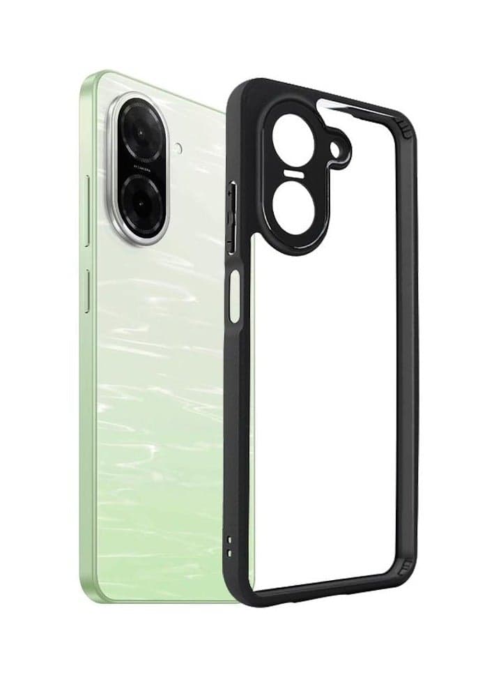 Case Cover Shockproof Hard PC Back Soft TPU Frame Anti-yellowing Slim Protective Cover Compatible with Redmi A5 / Poco C71 4G (Clear)